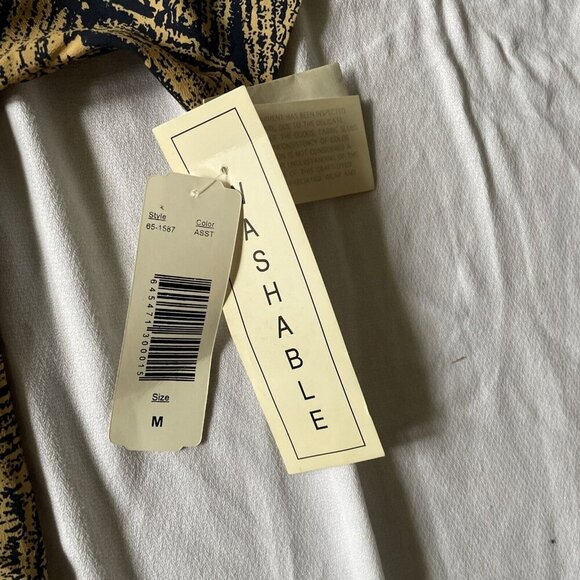 Rene Margo Womens Abstract Black & Tan Button-Up Shirt M - Picture 6 of 10